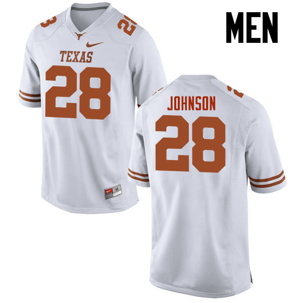 Men #28 Kirk Johnson Texas Longhorns College Football Jerseys-White